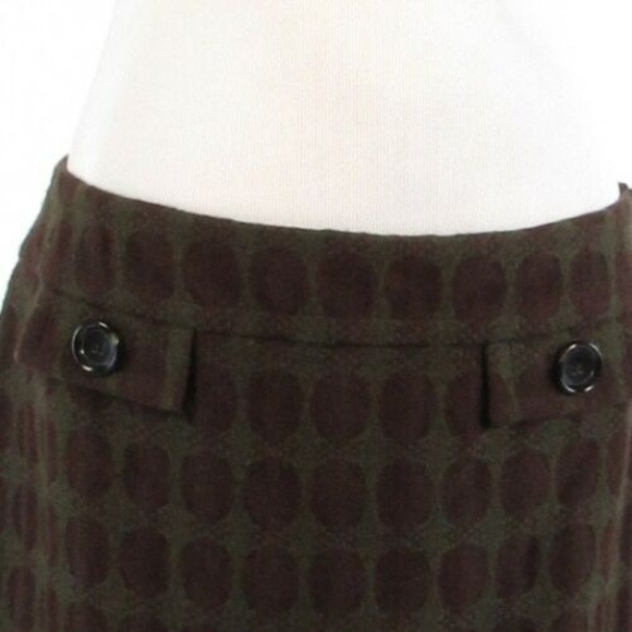 Brown green MICHAEL KORS A-line skirt 10 - Picture 2 of 8